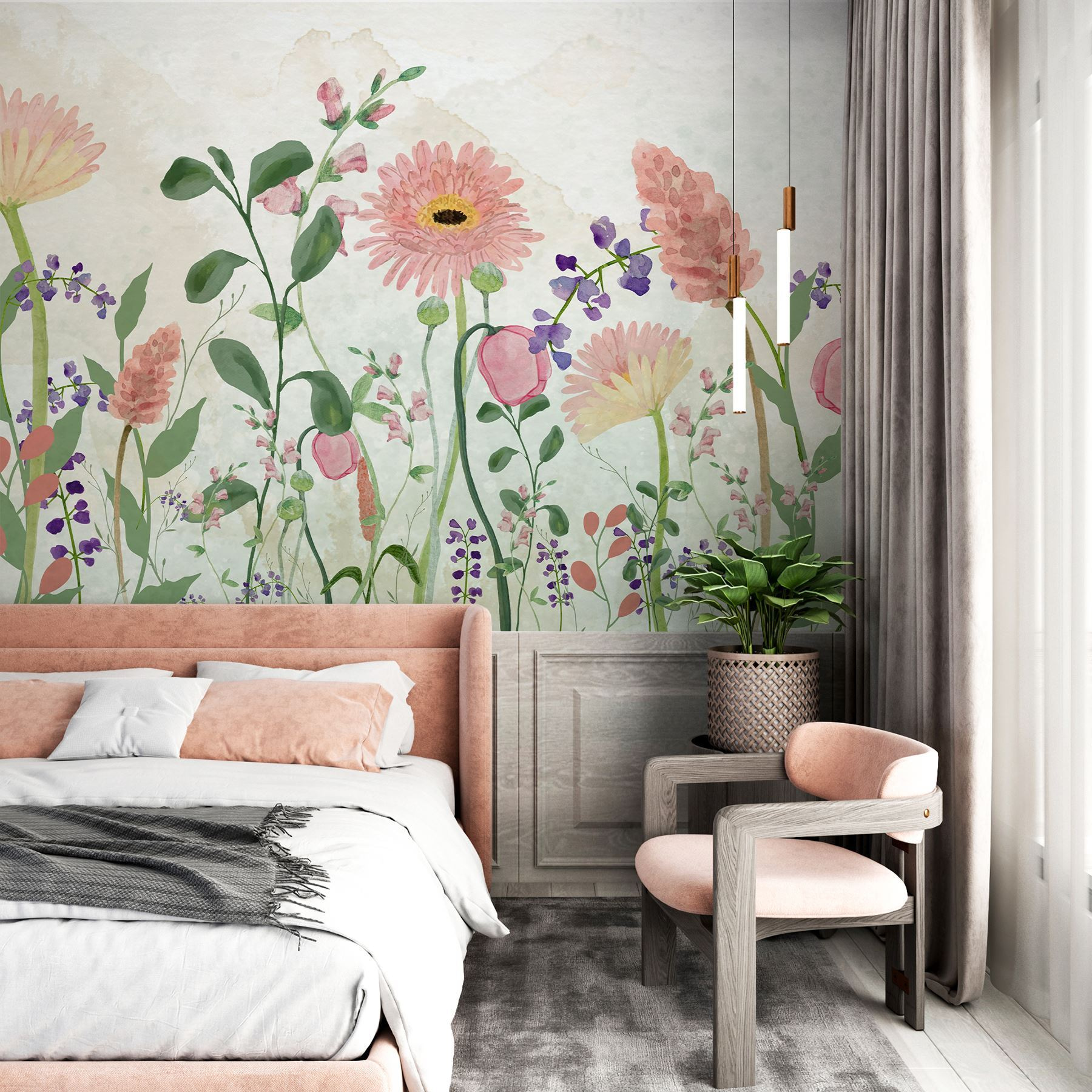 Painting of flowers and plants