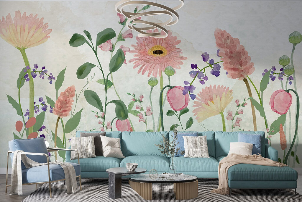 Painting of flowers and plants