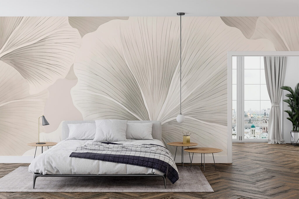 Delicate leaves in soft tones