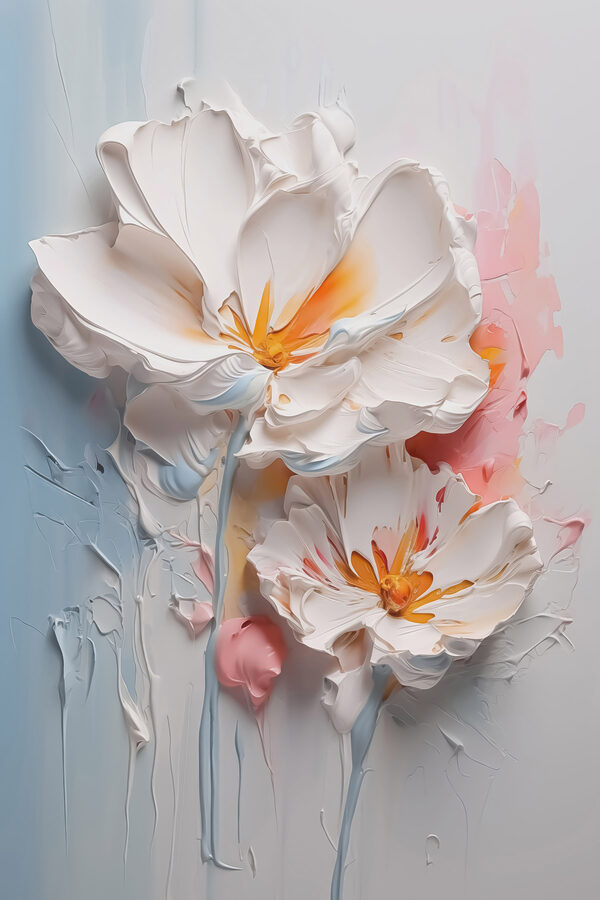 Painting of flowers on a wall Painting of flowers on a wall