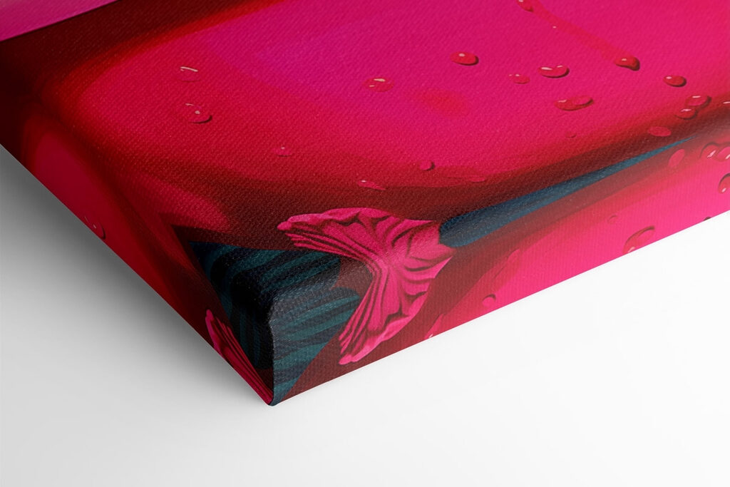 Cheetah in a pink tub with plants