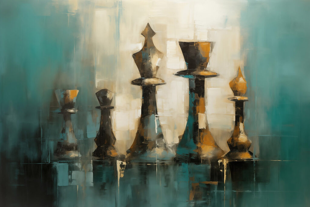 Painting of chess pieces