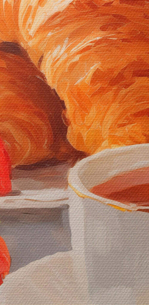 Croissant and strawberries on a plate Croissant and strawberries on a plate