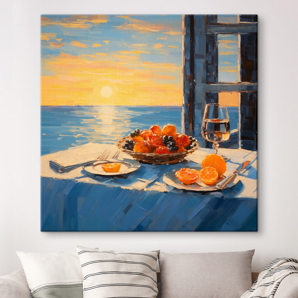 Painting of a basket of fruit on a table with a glass of wine Painting of a basket of fruit on a table with a glass of wine