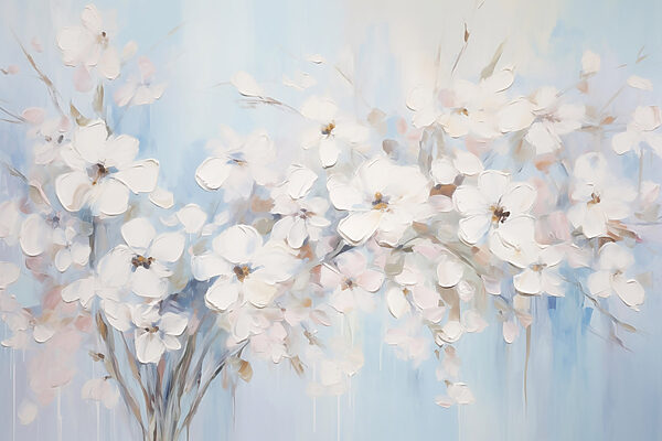 Painting of white flowers Painting of white flowers