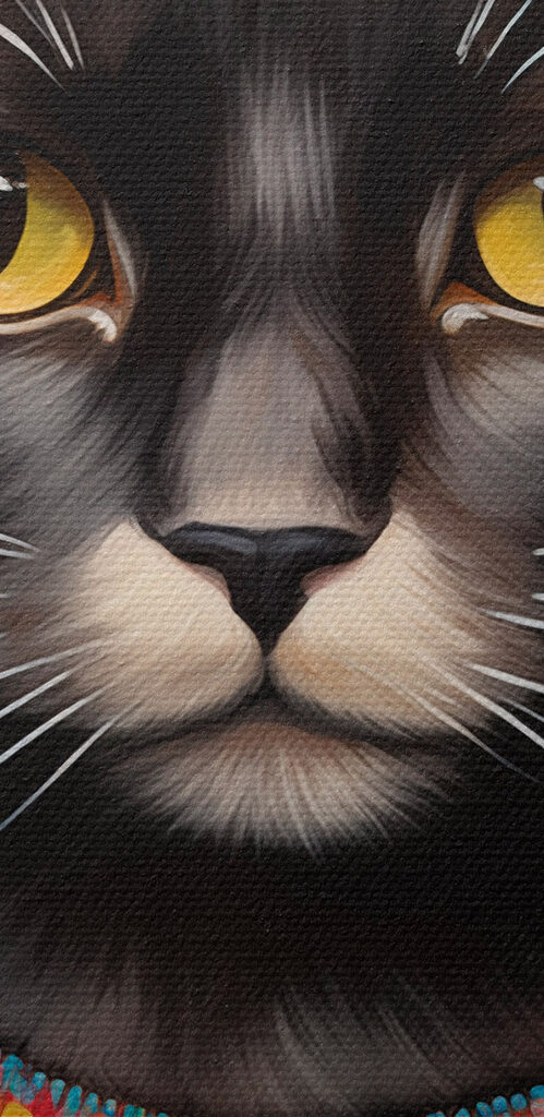 Cat wearing a flower crown