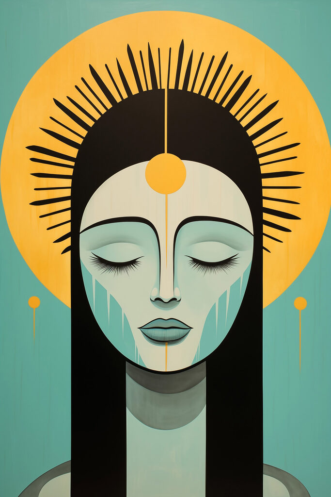 Serene face radiating inner peace