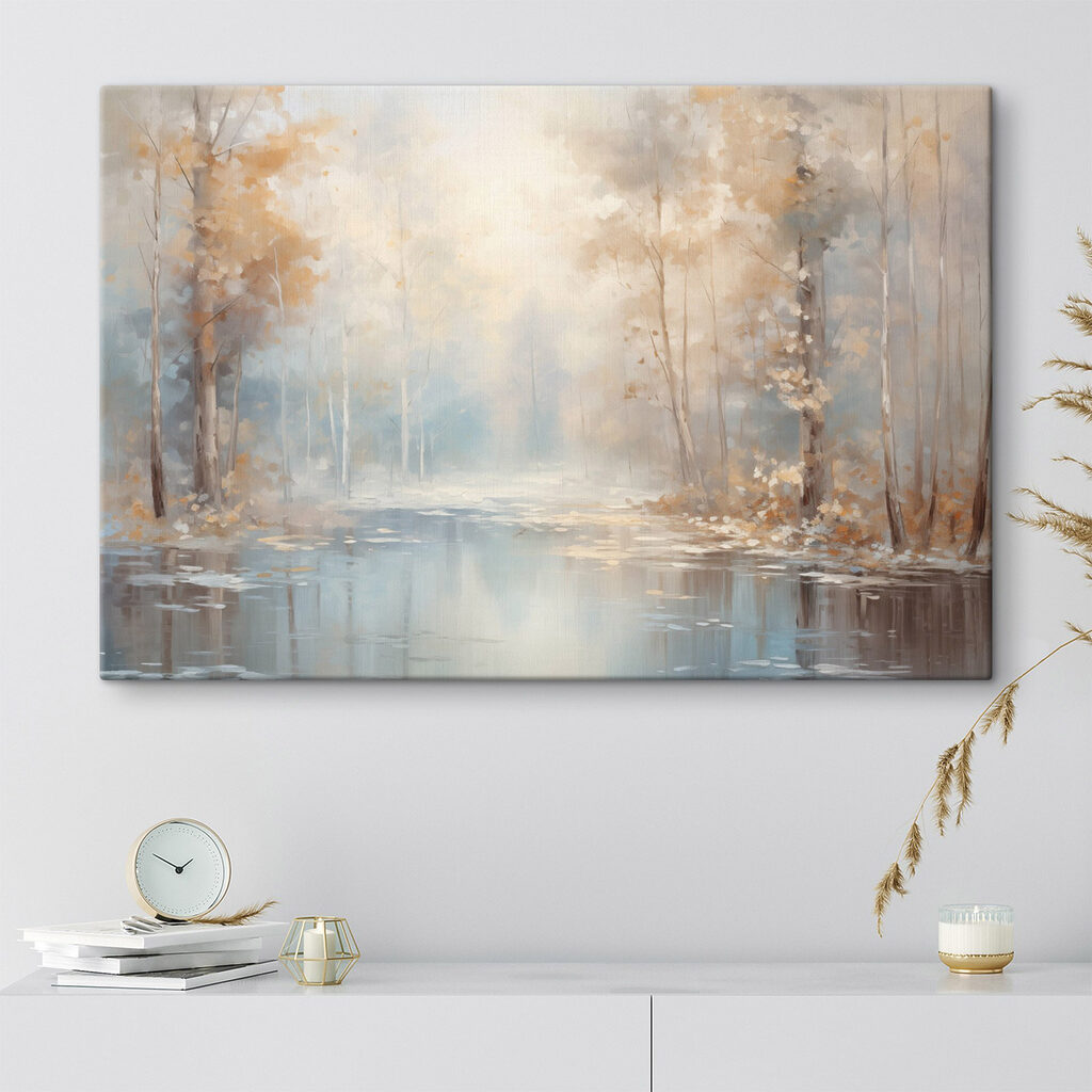 Water with trees and leaves