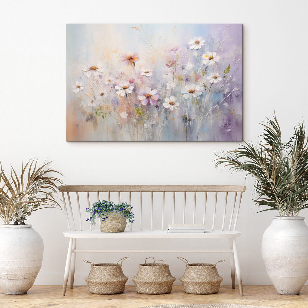 Painting of flowers in a field Painting of flowers in a field
