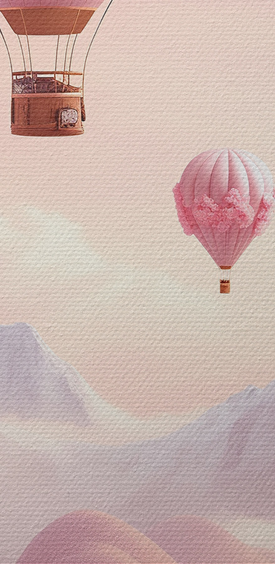 Hot air balloons with cherry blossoms Hot air balloons with cherry blossoms