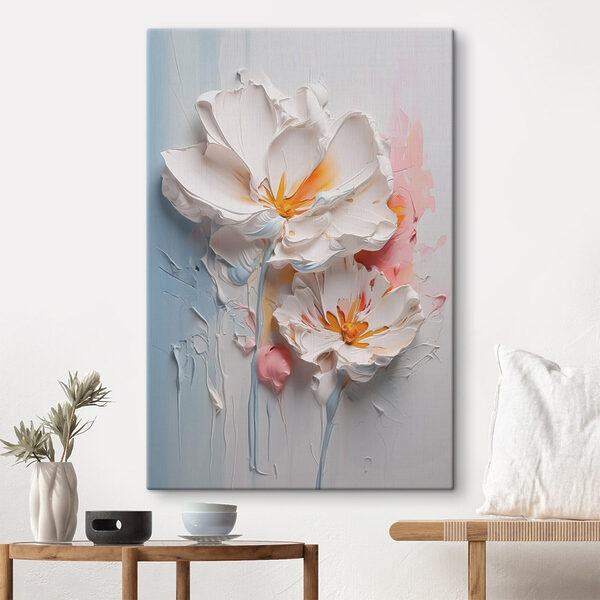 Painting of flowers on a wall Painting of flowers on a wall