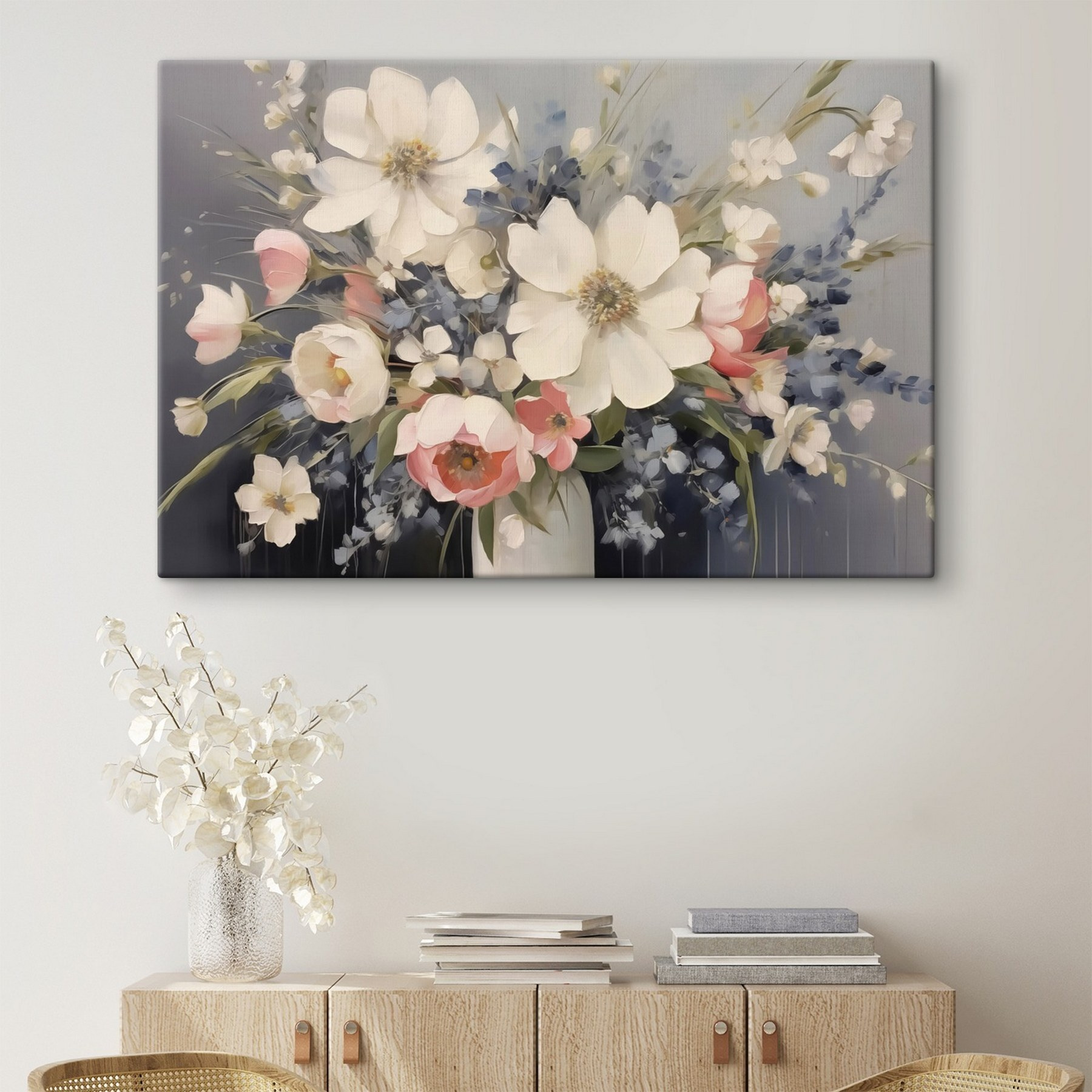 Painting of flowers in a vase