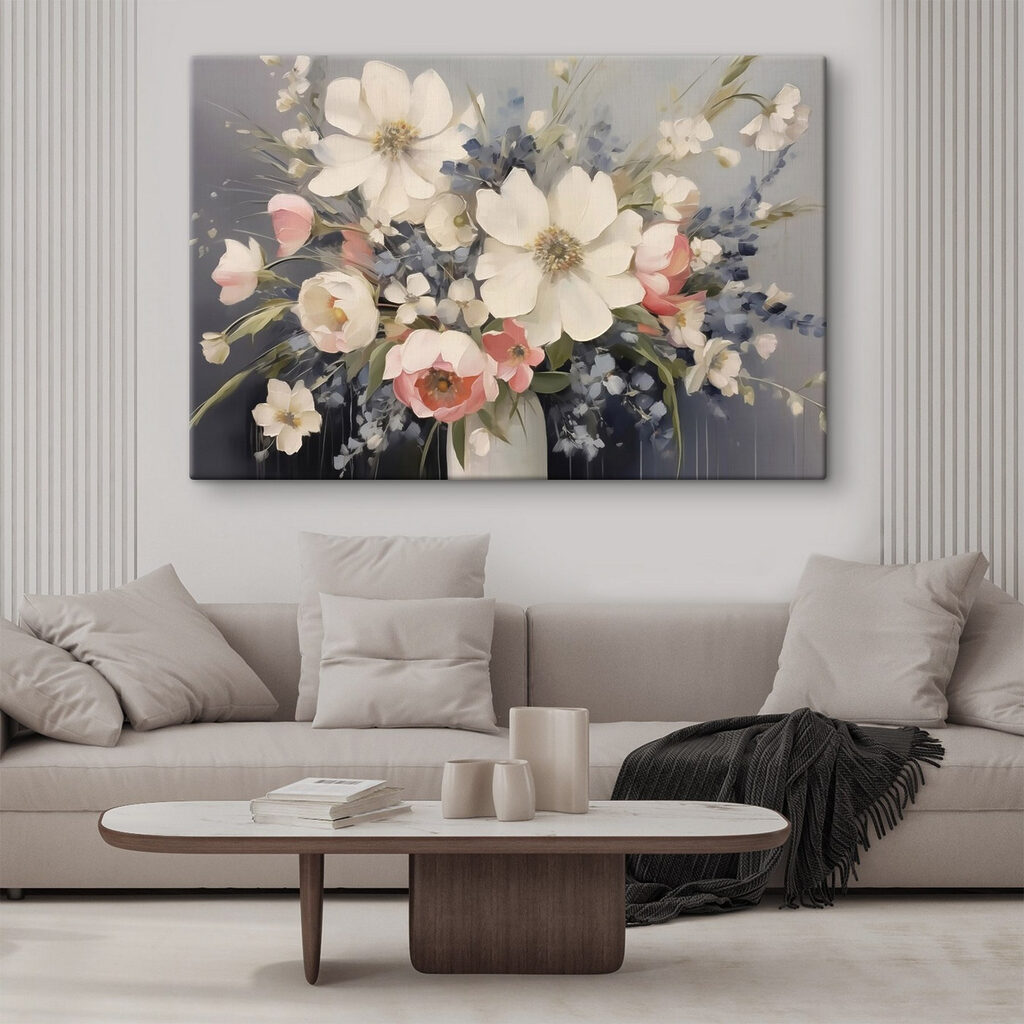 Painting of flowers in a vase Painting of flowers in a vase