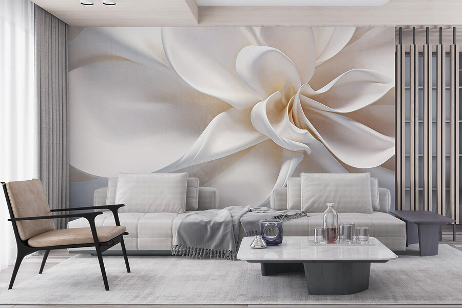 White fabric flower White fabric flower