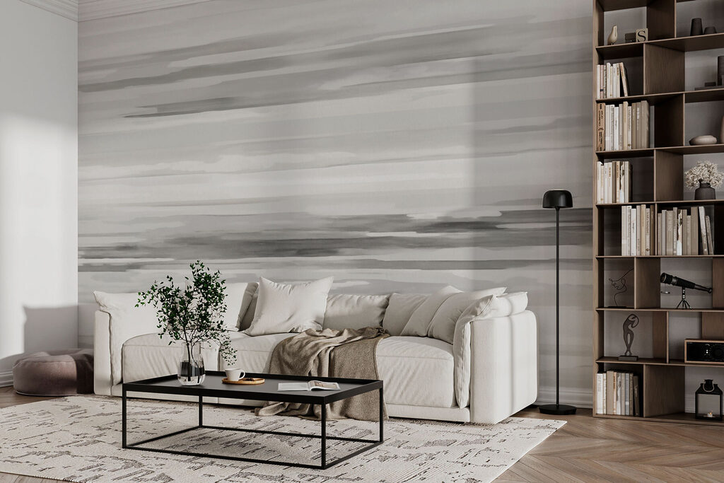Grey and white striped background