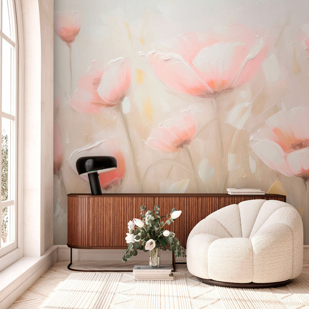 Painting of pink flowers Painting of pink flowers