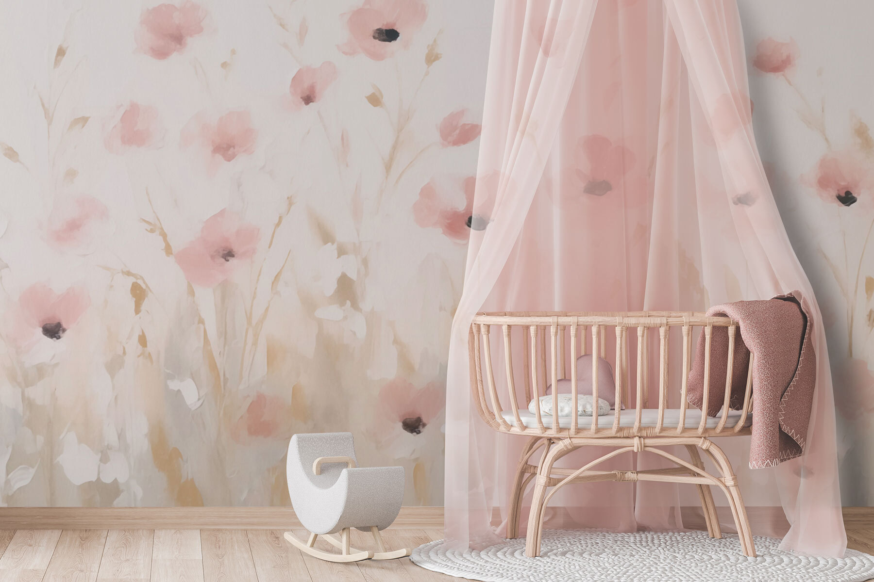 Painting of pink flowers Painting of pink flowers