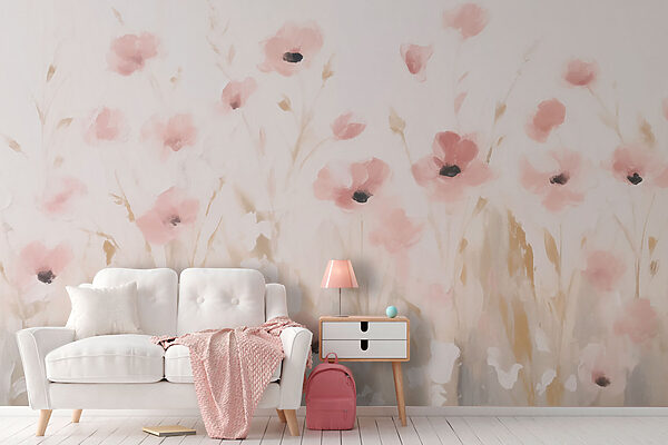 Painting of pink flowers Painting of pink flowers