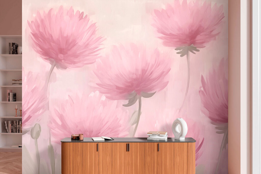 Painting of pink flowers Painting of pink flowers