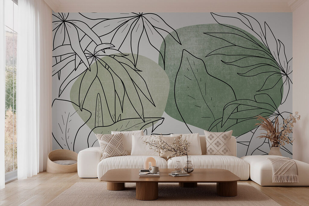 Drawing of leaves and plants