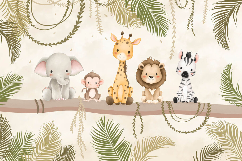 Group of animals sitting on a branch