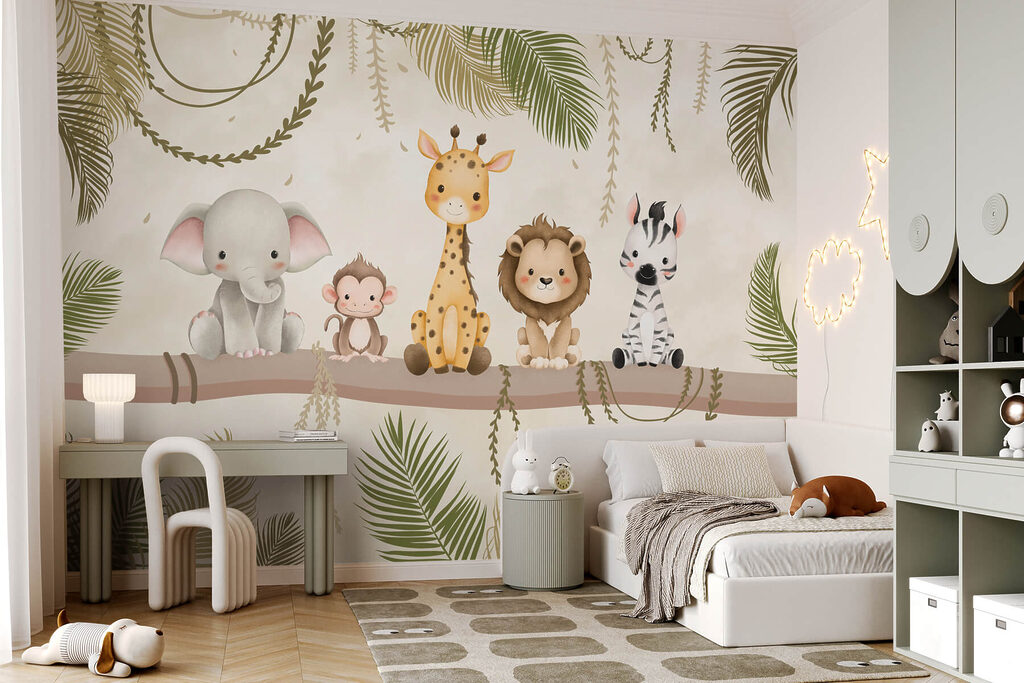 Group of animals sitting on a branch