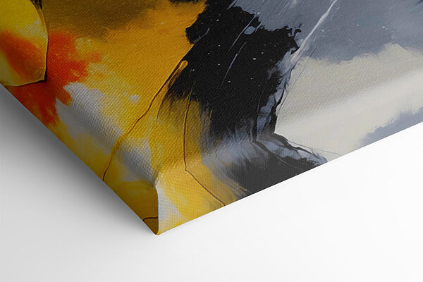 Painting of black yellow and white colors Painting of black yellow and white colors