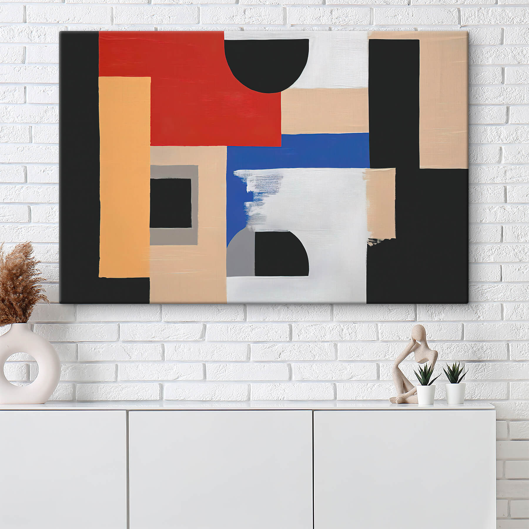 Painting of different colors and shapes