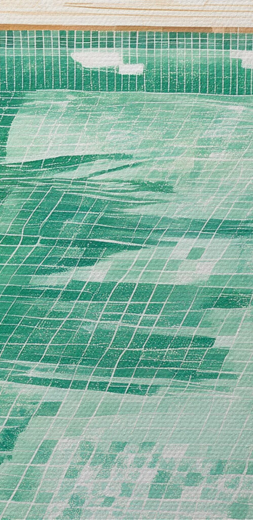 Pool with chairs and trees