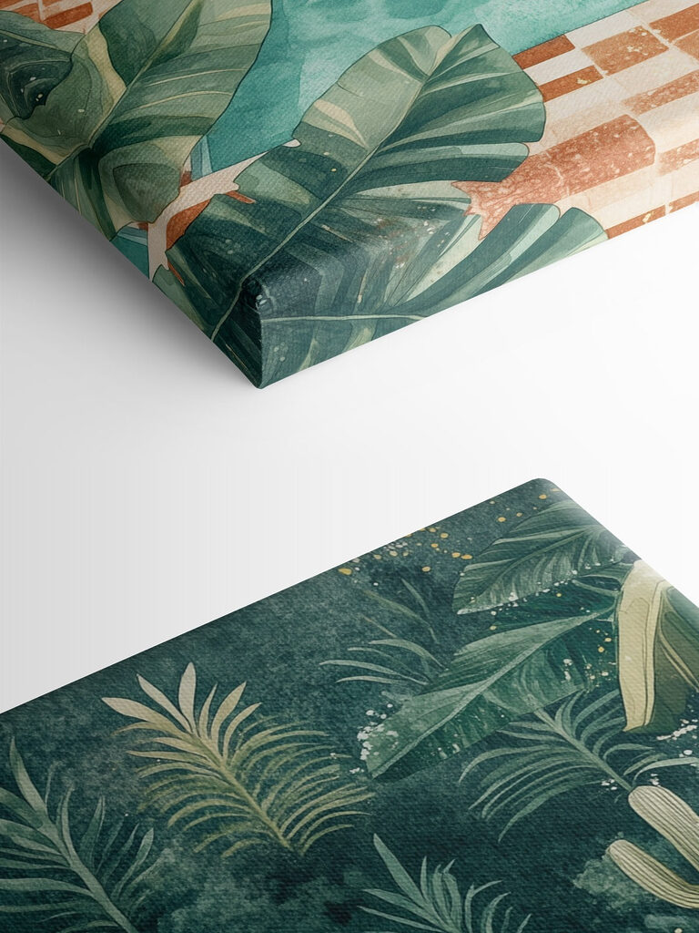 Pool with chairs and surfboards in the middle Pool with chairs and surfboards in the middle