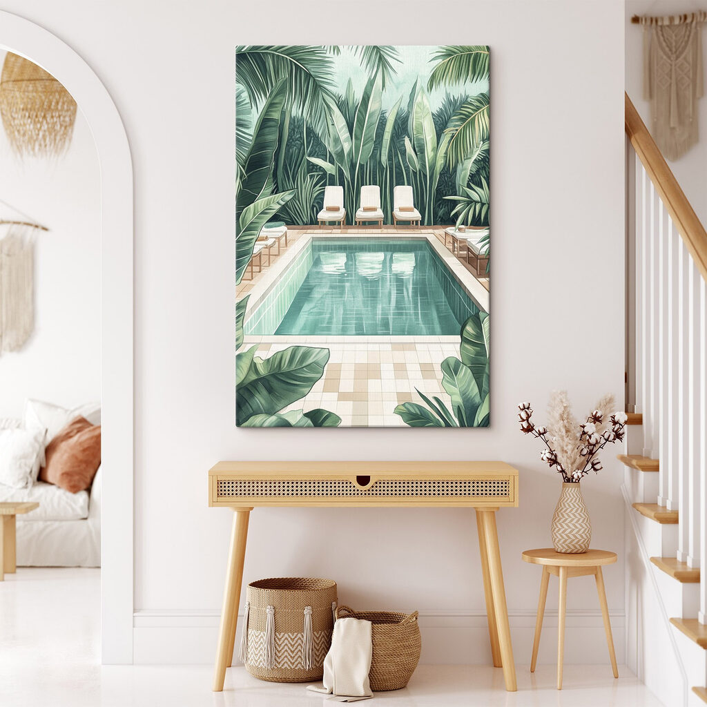 Pool surrounded by plants