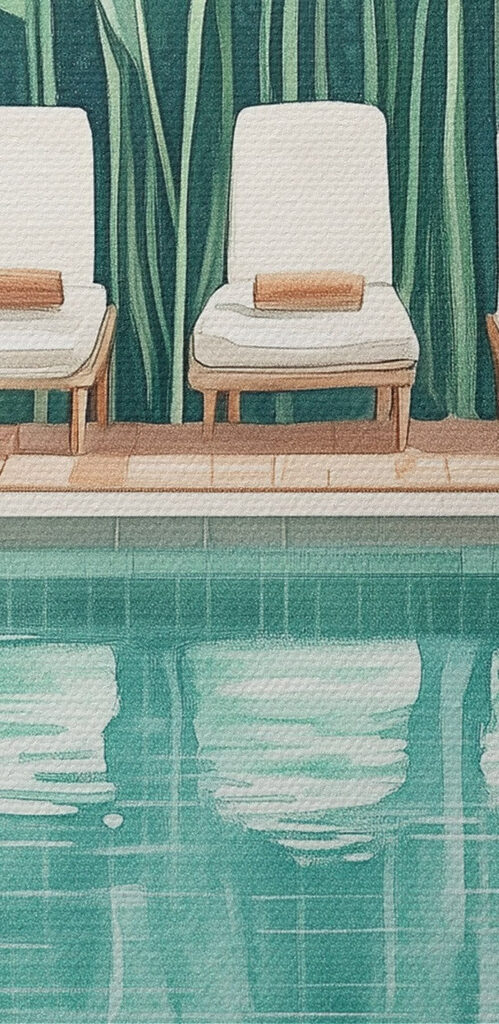 Pool surrounded by plants