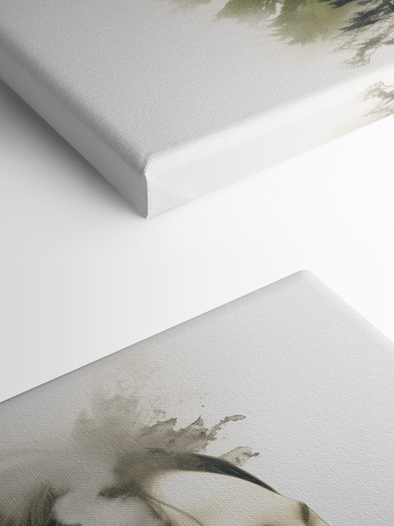 Woman's face with clouds and trees