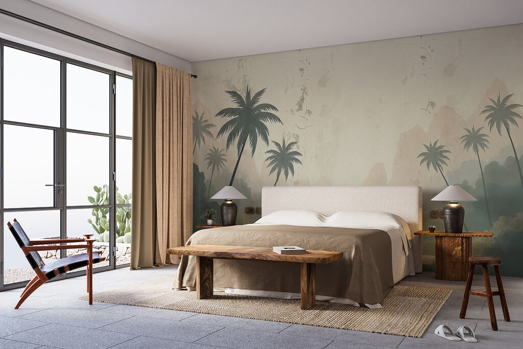 River with trees and mountains