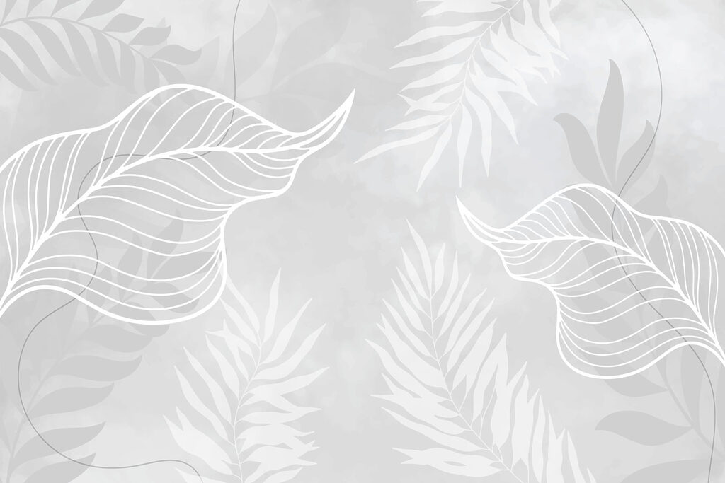 White leaves on a gray background