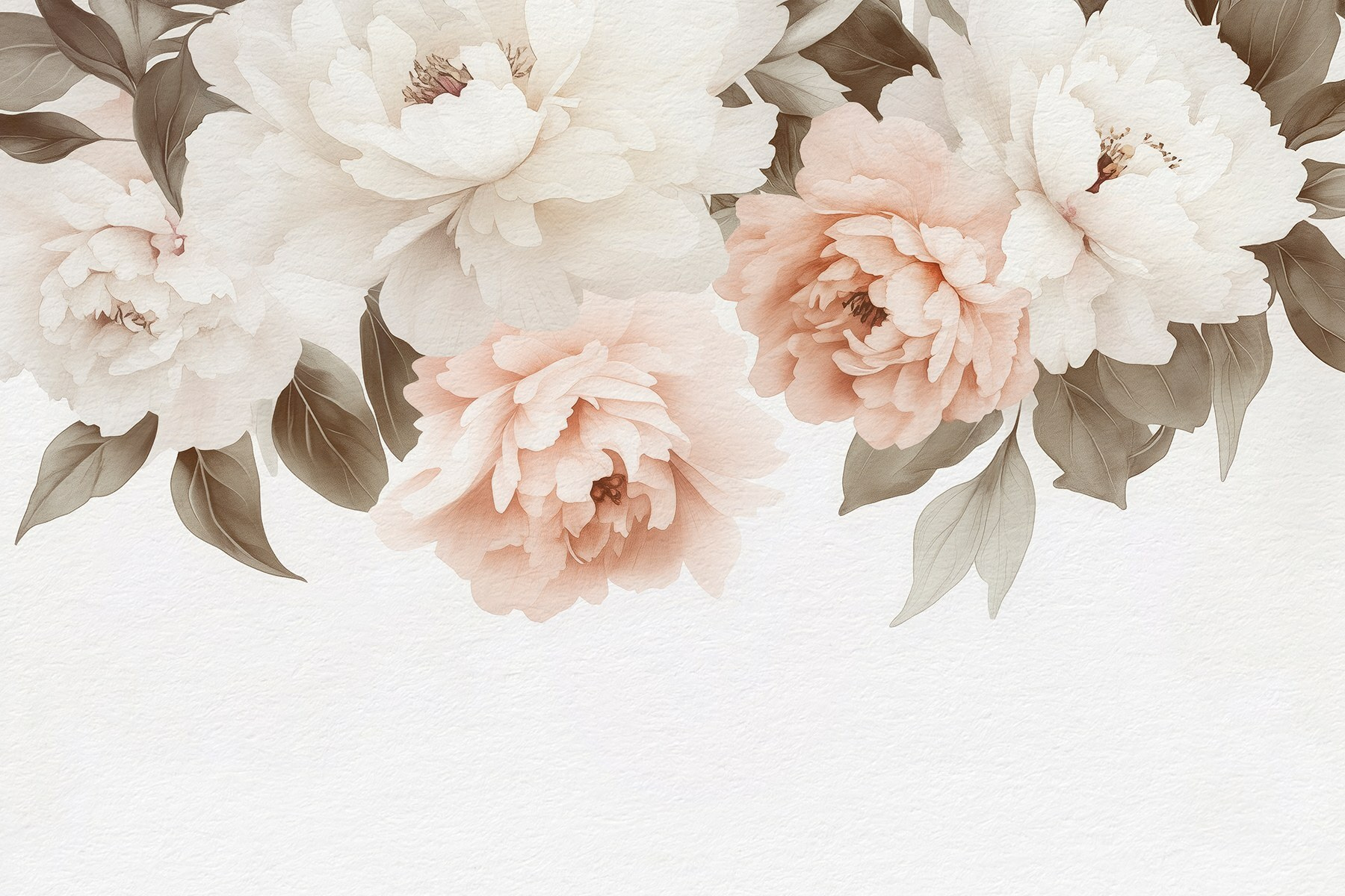 Group of flowers with leaves