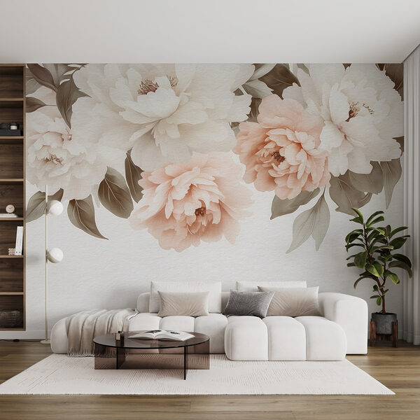 Group of flowers with leaves