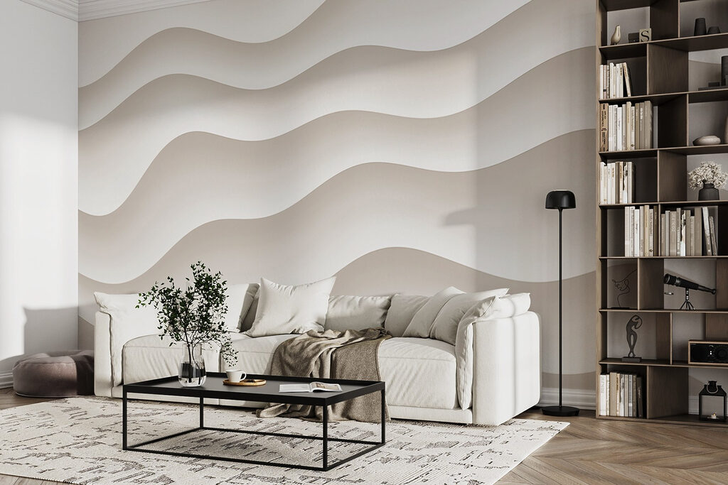 White and grey wavy lines