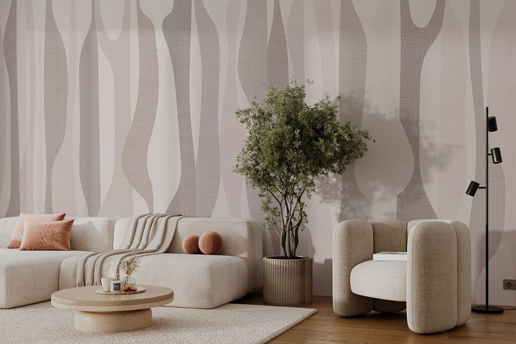 Flowing lines in muted tones