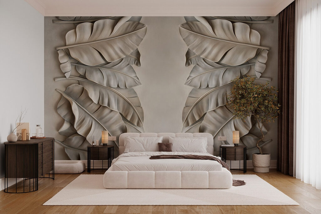 Textured leaves in gentle arrangement