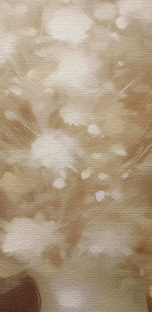 White vase with white flowers