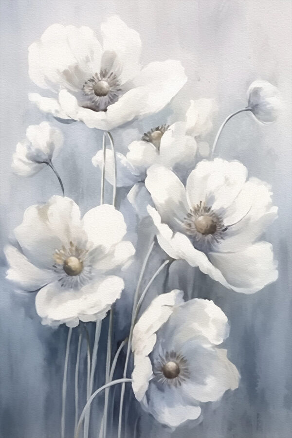 Painting of white flowers Painting of white flowers