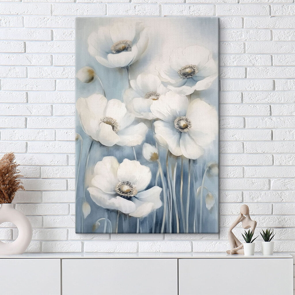 Painting of white flowers Painting of white flowers