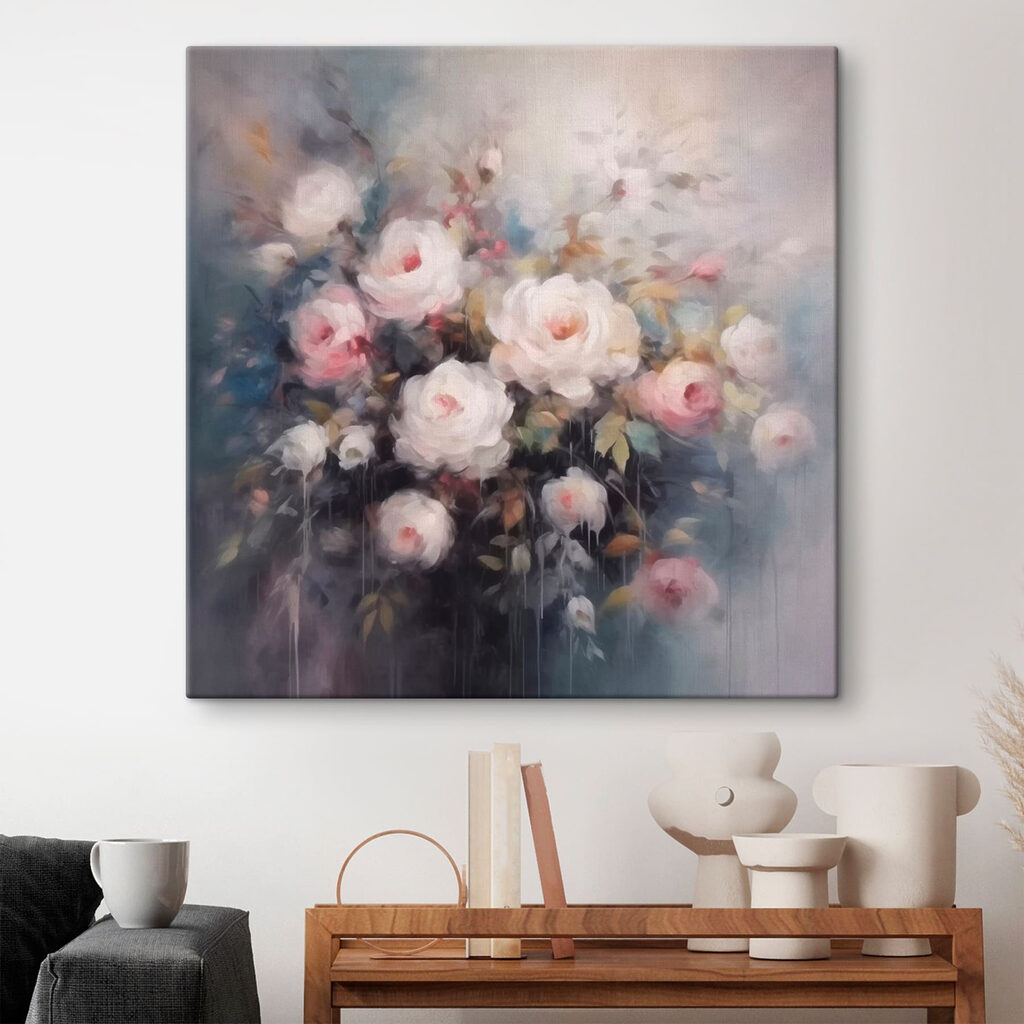 Painting of flowers in a vase Painting of flowers in a vase