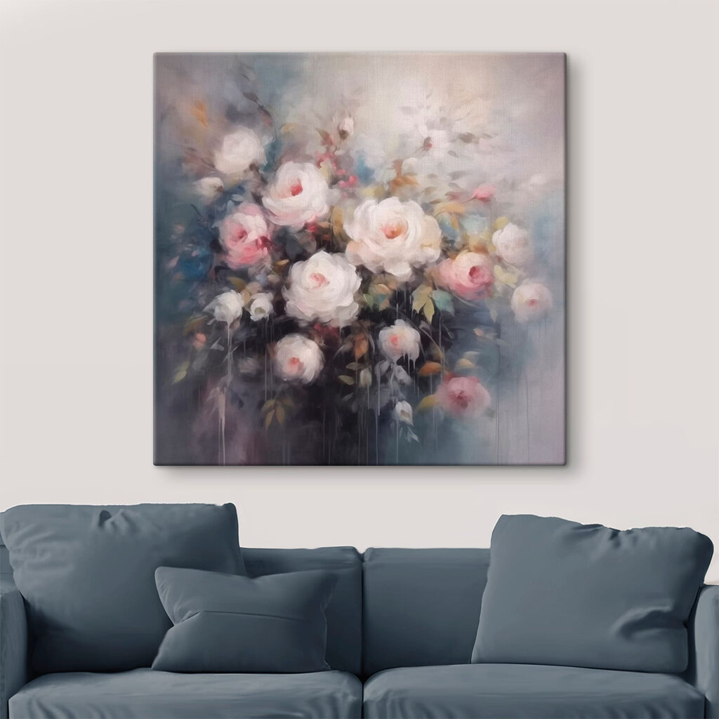 Painting of flowers in a vase Painting of flowers in a vase
