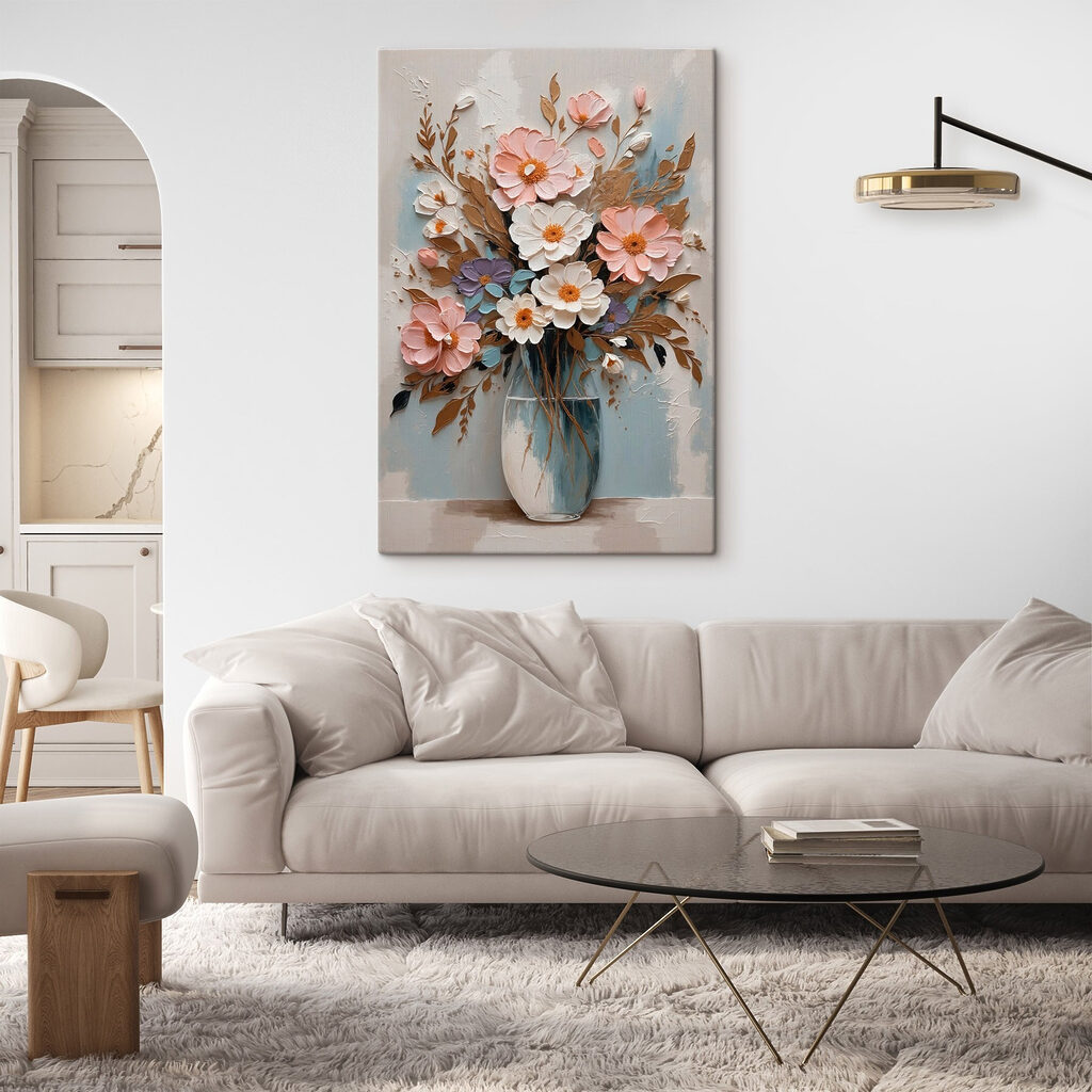Painting of flowers in a vase Painting of flowers in a vase