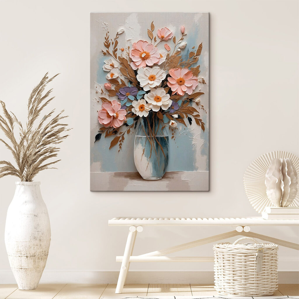 Painting of flowers in a vase Painting of flowers in a vase