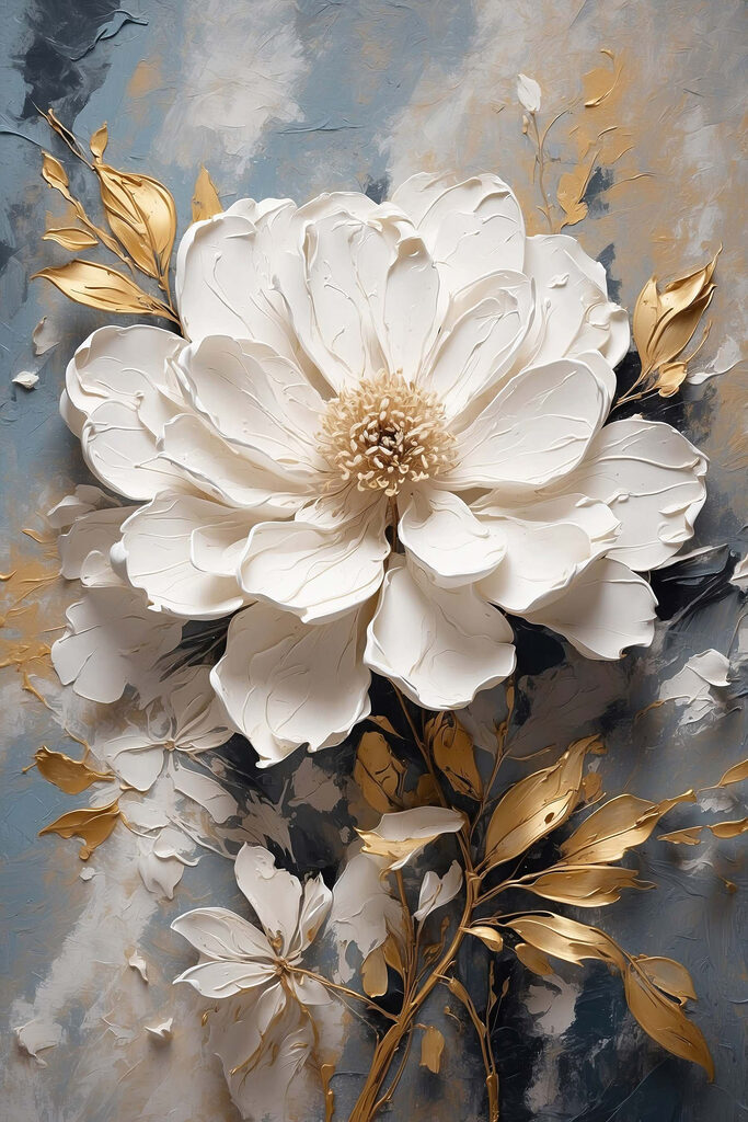 Delicate white flower in soft tones