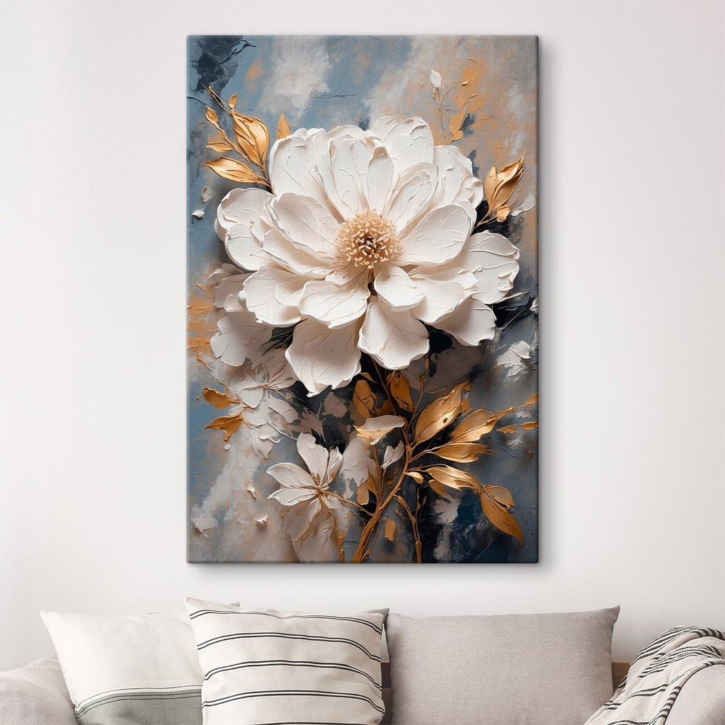 Delicate white flower in soft tones