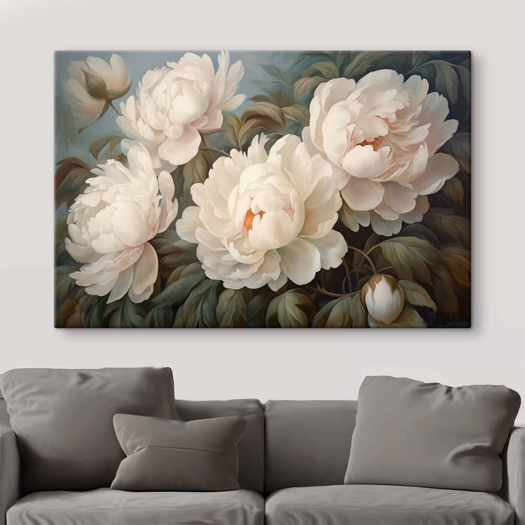 Painting of white flowers Painting of white flowers